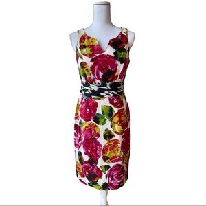 Taylor Sleeveless Floral Print Silk Blend Dress